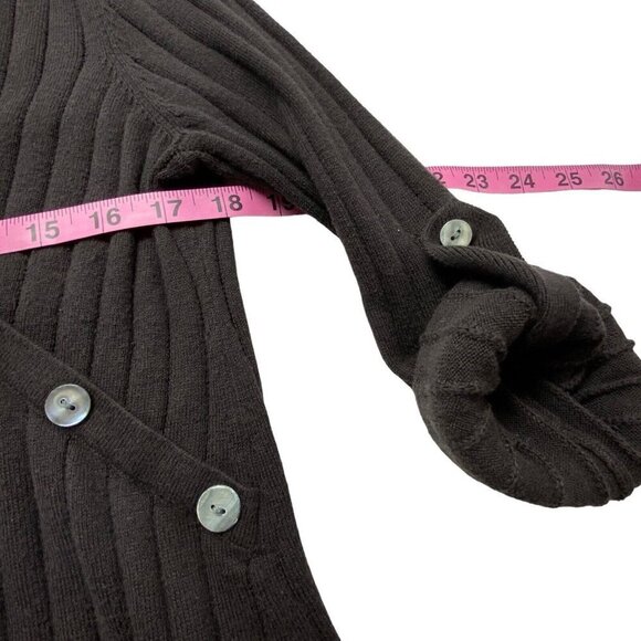 SOFT SURROUNDINGS Sweater Pullover Long Sleeve Button Accents Brown PM 5-32 - Picture 7 of 15